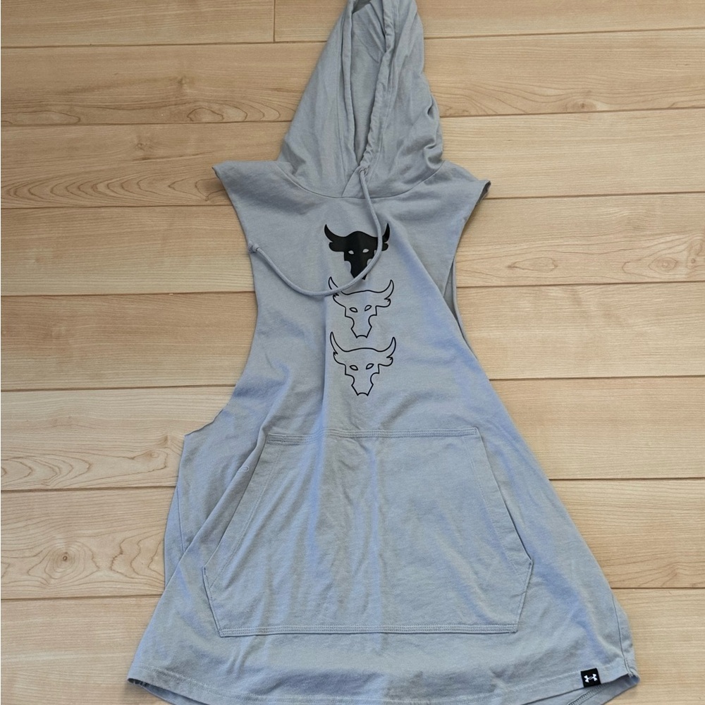 Under Armour Project Rock Light Gray Lat Hoodie